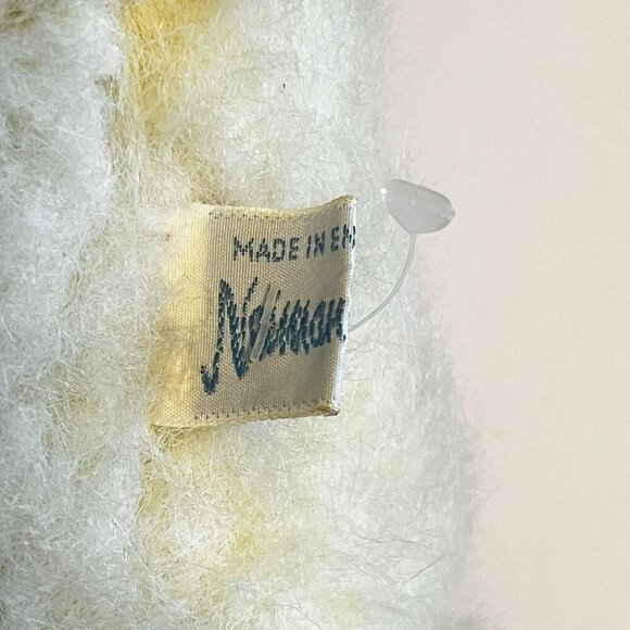 Vintage MERRYTHOUGHT 18" Teddy Bear Jointed Cream Mohair Amber Eyes Neiman's Tag - Picture 7 of 11